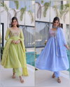 Ka 1239 Mal Chanderi With Beads Embroidery Work Gown With Bottom Dupatta